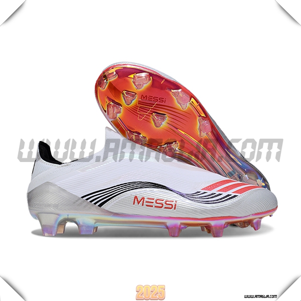 Adidas Scarpe Da Calcio F50 Elite Laceless FG Bianco/Nero/Arancia