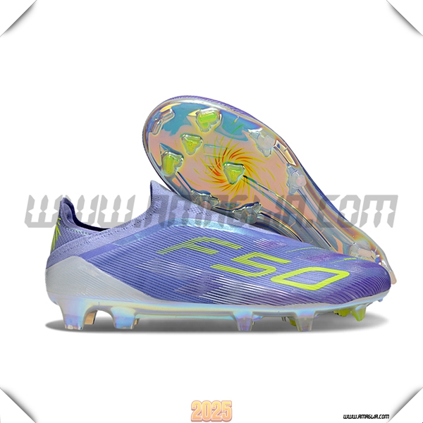 Adidas Scarpe Da Calcio F50 Elite Laceless FG viola/Verde -02