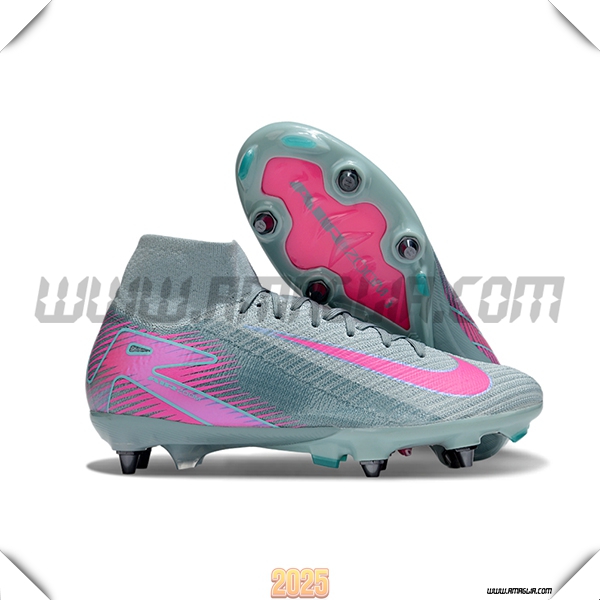Nike Scarpe Da Calcio Air Zoom Mercurial Superfly IIX Elite SG Verde/Rosa -02