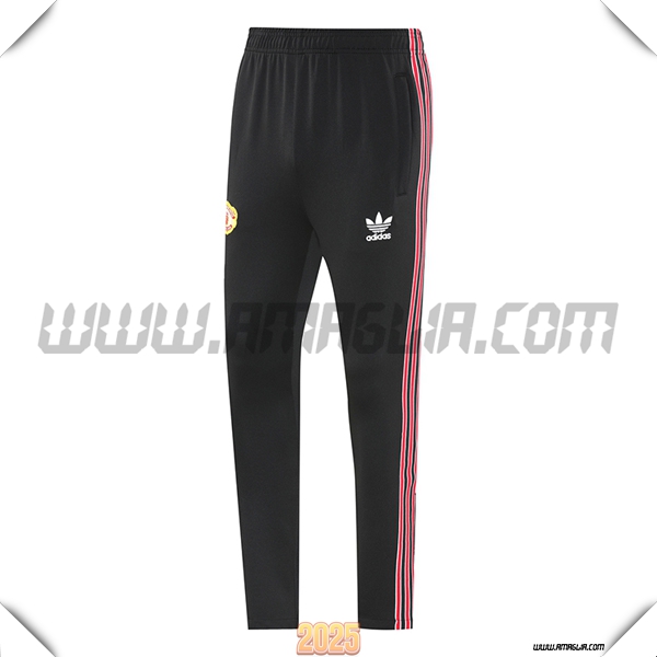 Pantaloni Da Allenamento Manchester United Nero/Rosso 2025 2026 -04