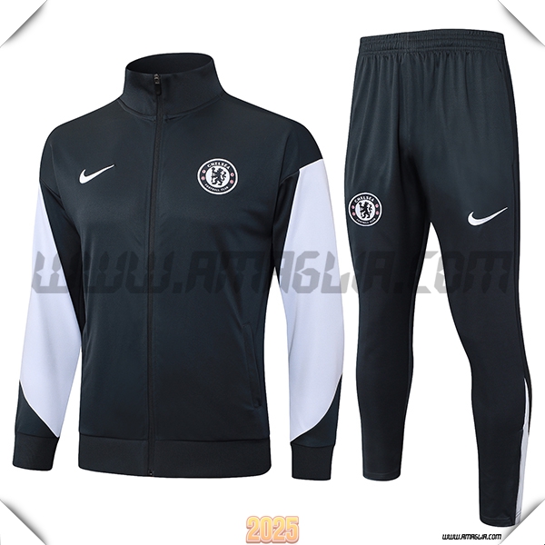 Tuta Calcio Giacca FC Chelsea Grigio/Bianco 2025 2026