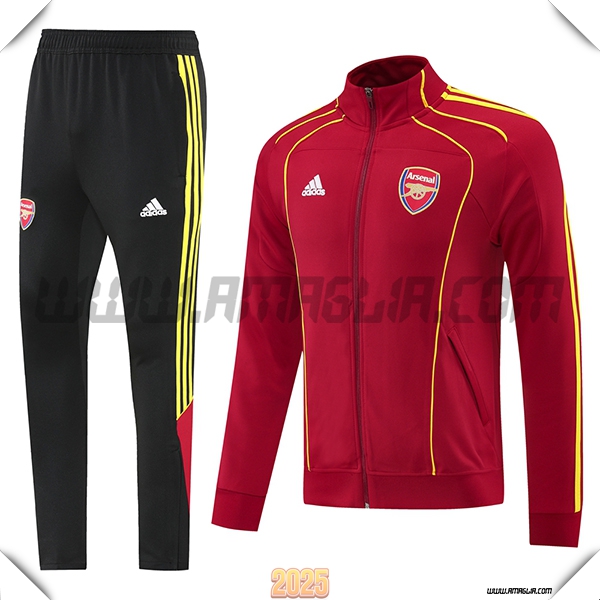 Tuta Calcio Giacca Arsenal Rosso/Giallo 2025 2026