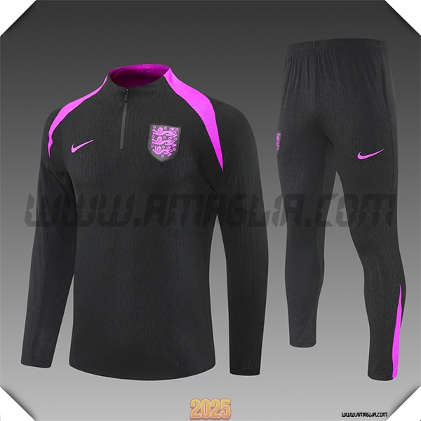 Tuta Calcio Inghilterra Bambino Nero/viola 2025 2026