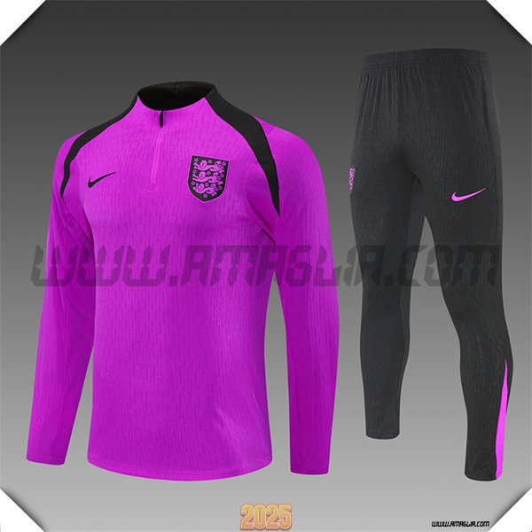 Tuta Calcio Inghilterra Bambino viola/Nero 2025 2026