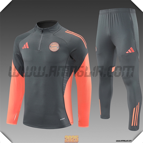 Tuta Calcio Bayern Monaco Bambino Grigio/Arancia 2025 2026