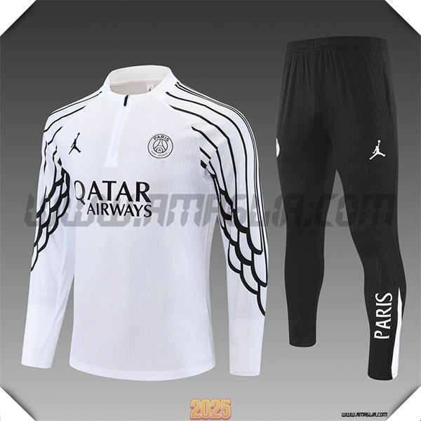 Tuta Calcio PSG Bambino Bianco/Nero 2025 2026