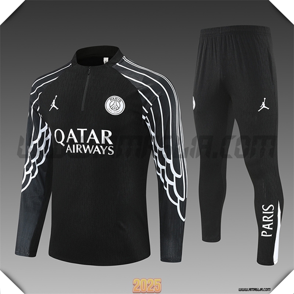 Tuta Calcio PSG Bambino Nero/Bianco 2025 2026