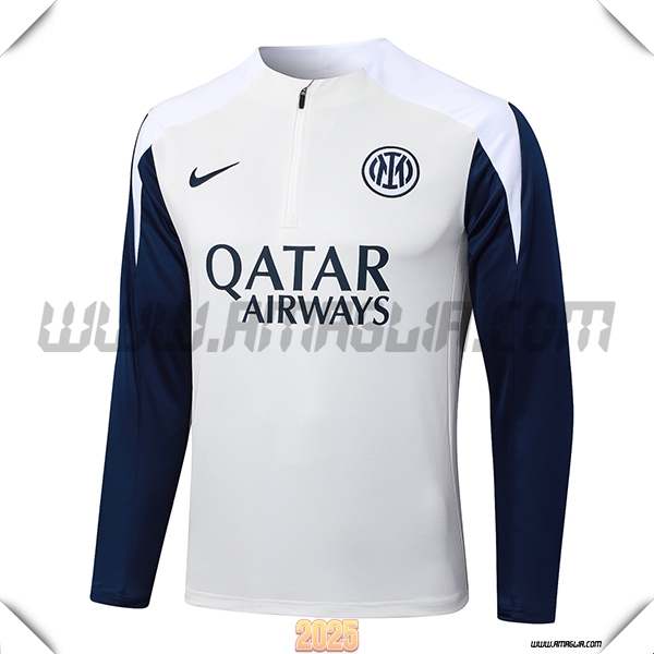 Felpa Allenamento Inter Milan Beige/Bianco/Blu 2025 2026