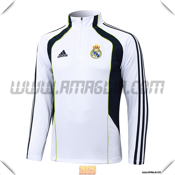 Felpa Allenamento Real Madrid Bianco/Nero/Verde 2025 2026