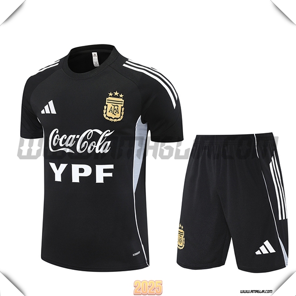 Kit Maglia Allenamento Argentina Nero/Bianco/Grigio 2025 2026