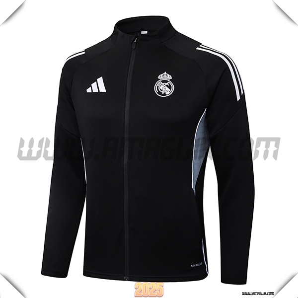 Giacca Calcio Real Madrid Nero/Grigio 2025 2026 -02