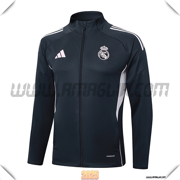 Giacca Calcio Real Madrid Grigio Scuro 2025 2026