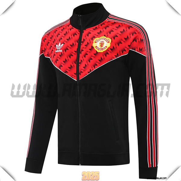 Giacca Calcio Manchester United Nero/Rosso 2025 2026 -04