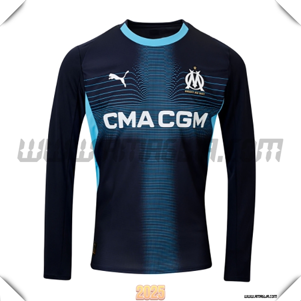 Nuovo Maglia da Marsiglia OM Maniche lunghe Seconda 2025 2026 Negro