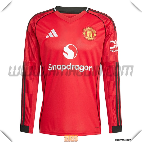 Nuovo Maglia da Manchester United Maniche lunghe Prima 2025 2026 Rosso