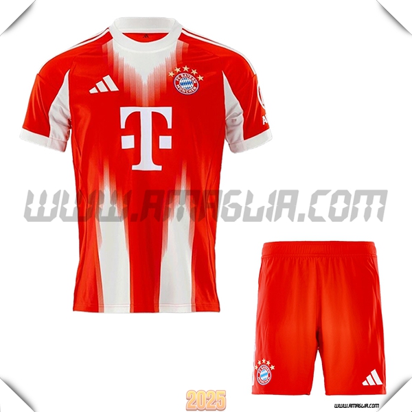 Nuovo Maglia da Bayern Monaco Bambino Prima Rosso/Bianco 2025 2026