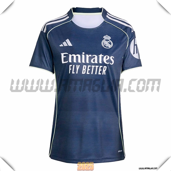 Nuovo Maglia da Real Madrid Donne Seconda Blu Marina 2025 2026