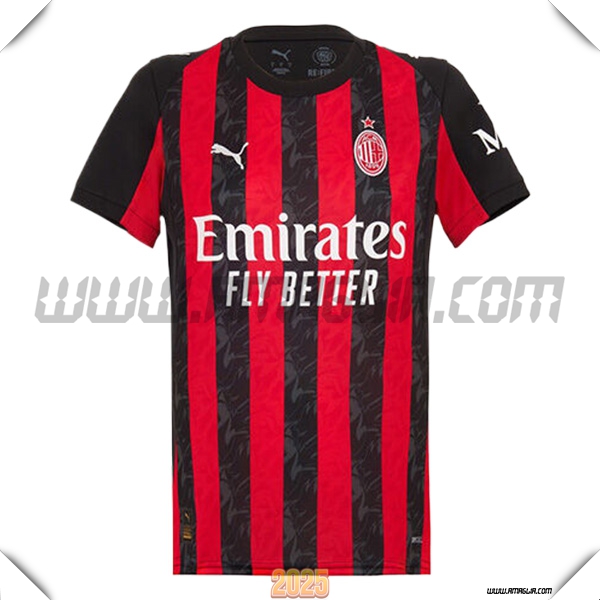 Nuovo Maglia da AC Milan Donne Prima Rosso/Negro 2025 2026