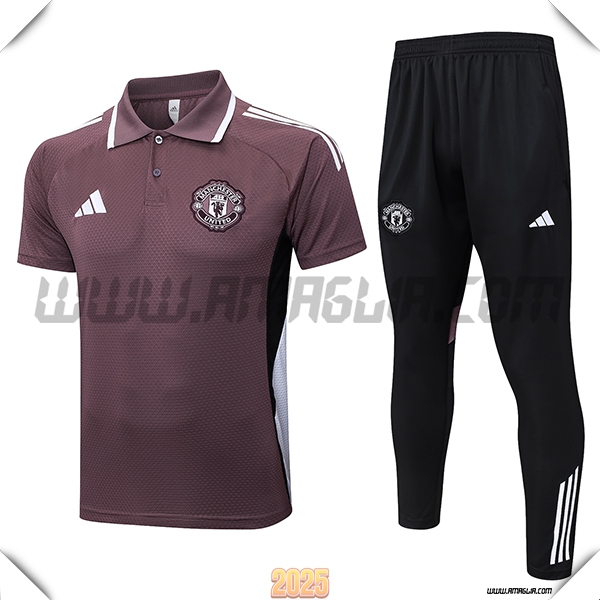 Kit Maglia Polo Manchester United viola/Nero/Bianco 2025 2026
