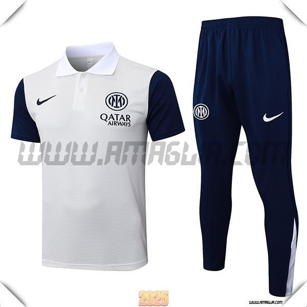 Kit Maglia Polo Inter Milan Bianco/Blu 2025 2026