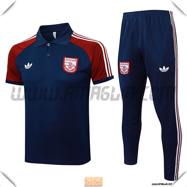 Kit Maglia Polo Arsenal Blu/Rosso/Bianco 2025 2026