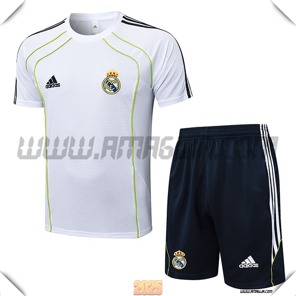 Kit Maglia Allenamento Real Madrid Bianco/Verde 2025 2026