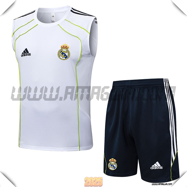 Kit Canotta Allenamentos Real Madrid Bianco/Verde 2025 2026