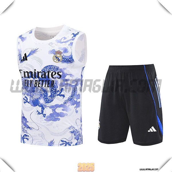 Kit Canotta Allenamentos Real Madrid Bianco/Blu 2025 2026