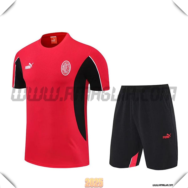 Kit Maglia Allenamento AC Milan Rosso/Nero 2025 2026 -02