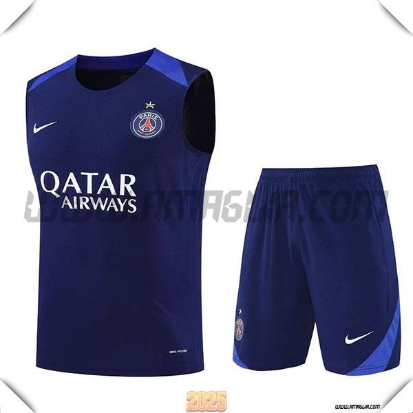Kit Canotta Allenamentos PSG blu navy 2025 2026