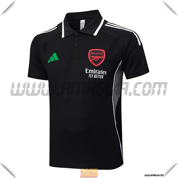Maglia Polo Arsenal Nero/Bianco/Grigio 2025 2026