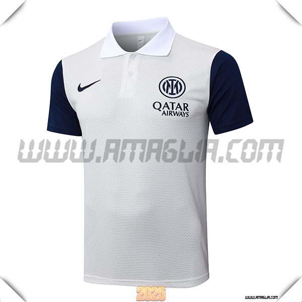 Maglia Polo Inter Milan Bianco/Blu 2025 2026