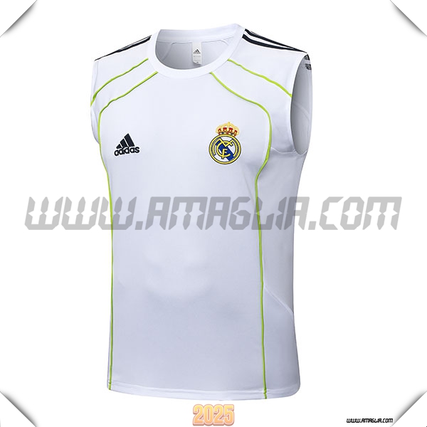 Canotta Allenamentos Real Madrid Bianco/Verde 2025 2026