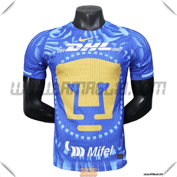 T Shirt Allenamento Pumas UNAM Blu/Giallo 2025 2026