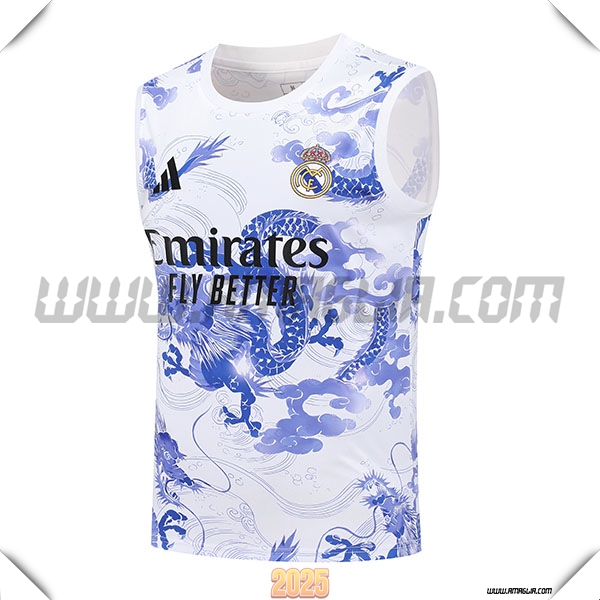 Canotta Allenamentos Real Madrid Bianco/Blu 2025 2026