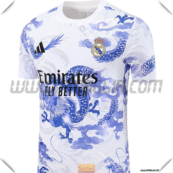 T Shirt Allenamento Real Madrid Bianco/Blu 2025 2026 -02