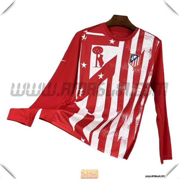 Training Manica Lunga Atletico Madrid Rosso/Bianco 2025 2026