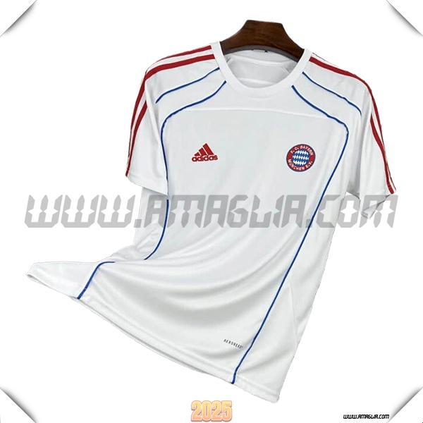 T Shirt Allenamento Bayern Monaco Bianco/Rosso/Blu 2025 2026