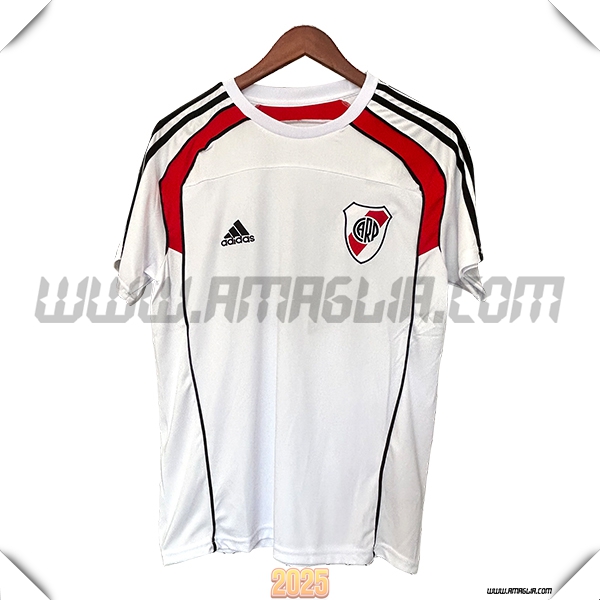 T Shirt Allenamento River Plate Bianco/Rosso/Nero 2025 2026