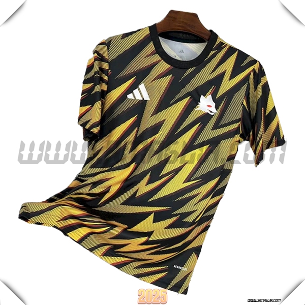 T Shirt Allenamento AS Roma Nero/Giallo 2025 2026