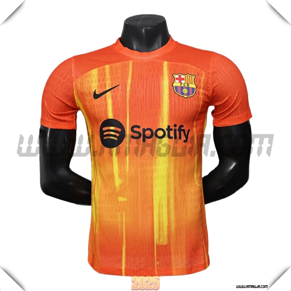 T Shirt Allenamento FC Barcellona Arancia/Giallo 2025 2026 -02