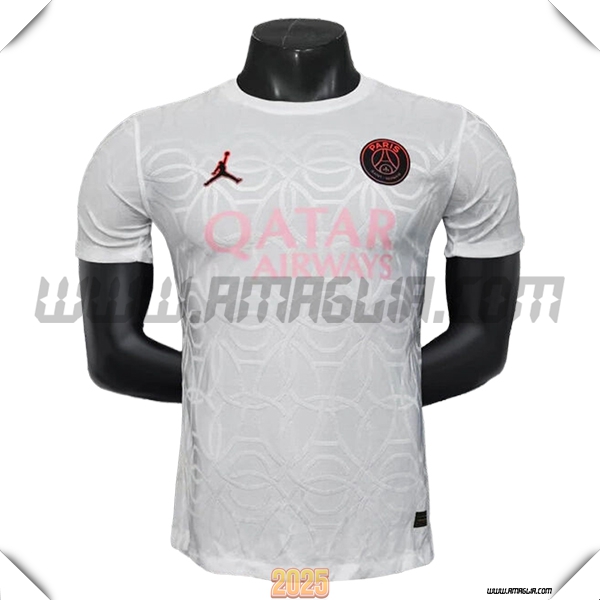 T Shirt Allenamento PSG Bianco/Rosa 2025 2026