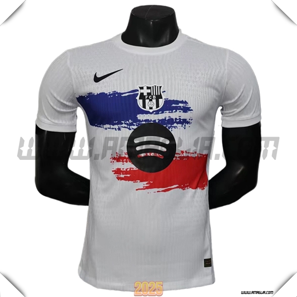 T Shirt Allenamento FC Barcellona Bianco/Blu/Rosso 2025 2026