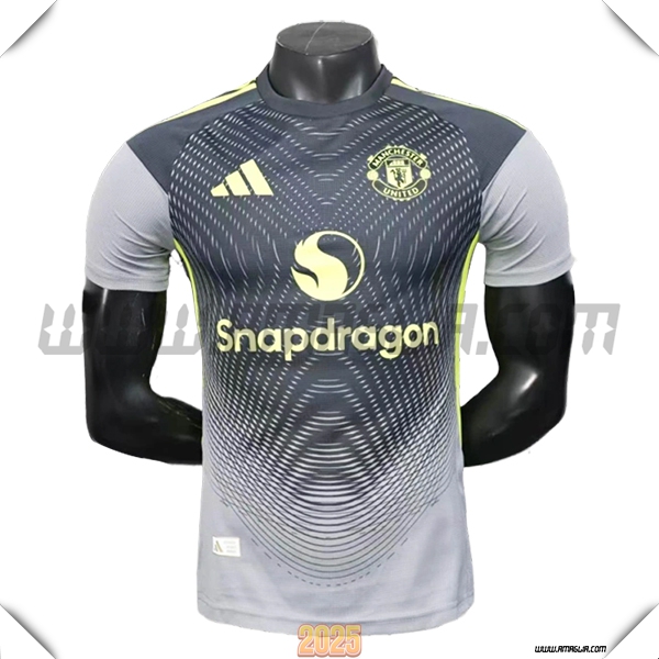 T Shirt Allenamento Manchester United Grigio/Verde 2025 2026