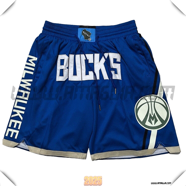 Pantaloncini NBA Milwaukee Bucks 2025/26 Blu/Bianco