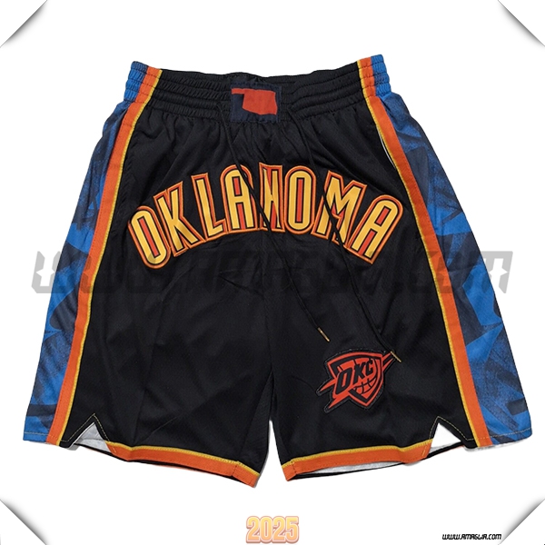 Pantaloncini NBA Oklahoma City Thunder 2025/26 Nero/Blu/Arancia -02