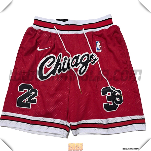 Pantaloncini NBA Chicago Bulls 2025/26 Rosso/Bianco/Nero