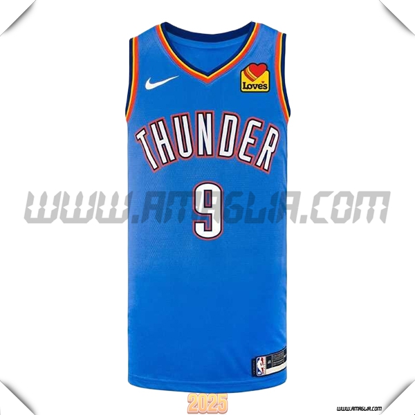 Maglia Oklahoma City Thunder (CARUSO #9) 2025/26 Bianco/Grigio