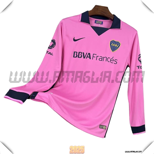 Seconda Maglia Retro Boca Juniors Maniche lunghe 2013/2014 Rosa