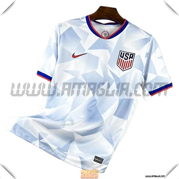 Prima Maglia Squadra STATI UNITI 2025 2026 Bianco/Blu